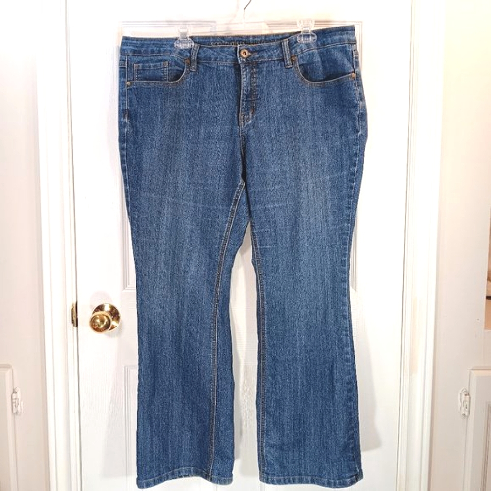 George Plus Size 16W Women's Boot Cut Jeans Medium Wash Blue